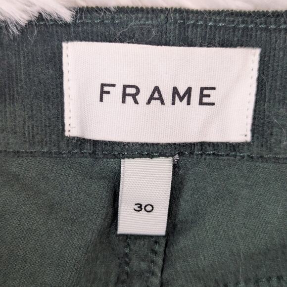 Frame Le Mini Boot Corduroy Jeans Pants Hunter Green Size 30 - Picture 4 of 13